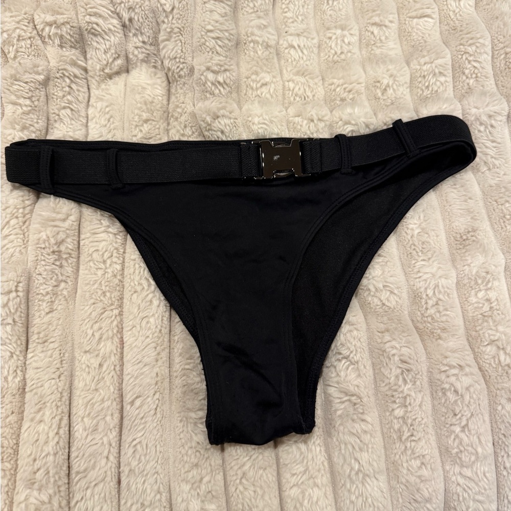 Black Bikini Bottom with Buckle Belt